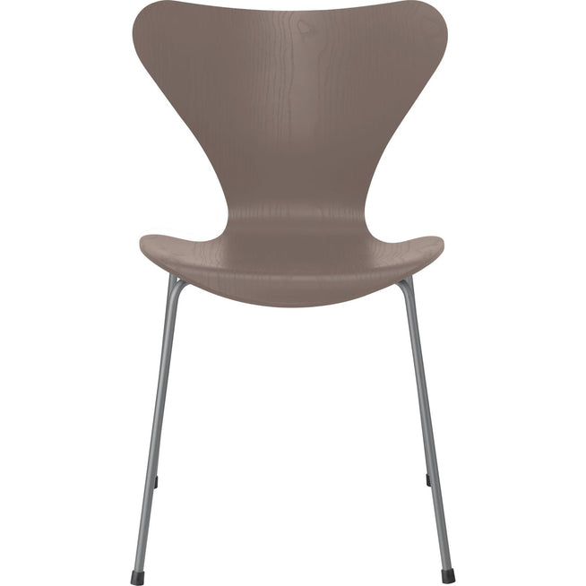 Photo of Sjuan 3107 Deep Clay Coloured Ash/silver Grey - Dining chairs - Arne Jacobsen - Beige, grey - Metal/wood
