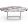 Thumbnail photo of Florence Side Table White Viola Marble. Ø50 Cm. White Stand