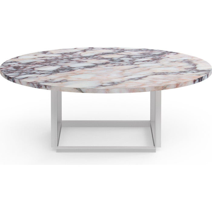 Photo of Florence Side Table White Viola Marble. Ø50 Cm. White Stand