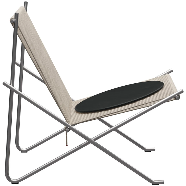 Photo of Pk4 Lounge Chair with Leather Cushion Stainless Steel