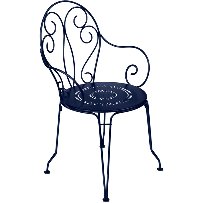 Photo of Montmartre Armchair, Deep Blue - Outdoor Dining Chairs - Blue - Metal