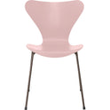 3107 Seven, coloured box, Venetian Red, Underframe Brown Bronze - Dining chairs - Arne Jacobsen - Red - Metal/wood