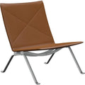 Thumbnail photo of Pk22, Leather, Aura Walnut - Armchairs - Poul Kjærholm - Brown - Leather/metal