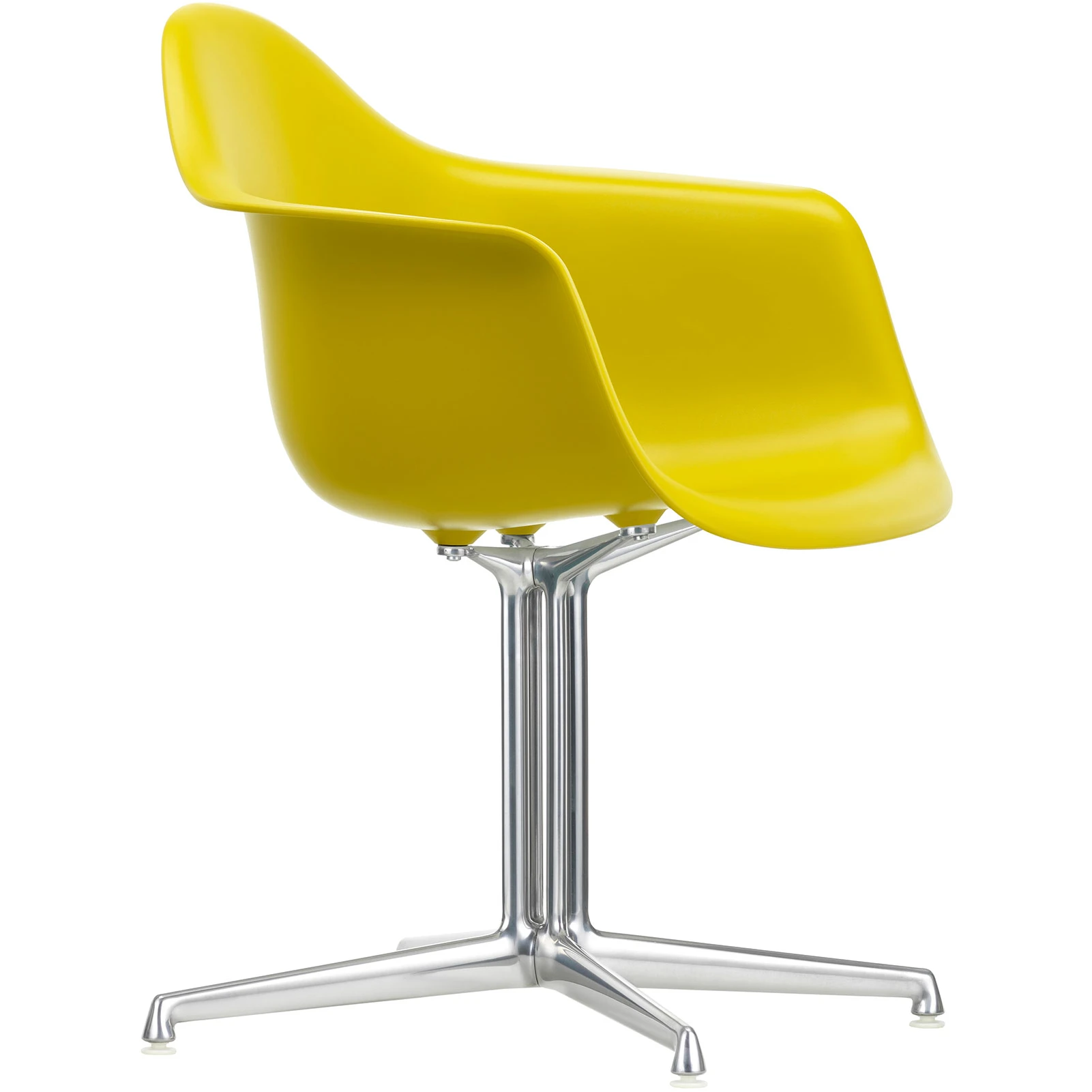 Eames Plastic Armchair Dal - 34 Mustard - Aluminium Polished - Matstolar - Charles & Ray Eames - Gul - Metall/plast