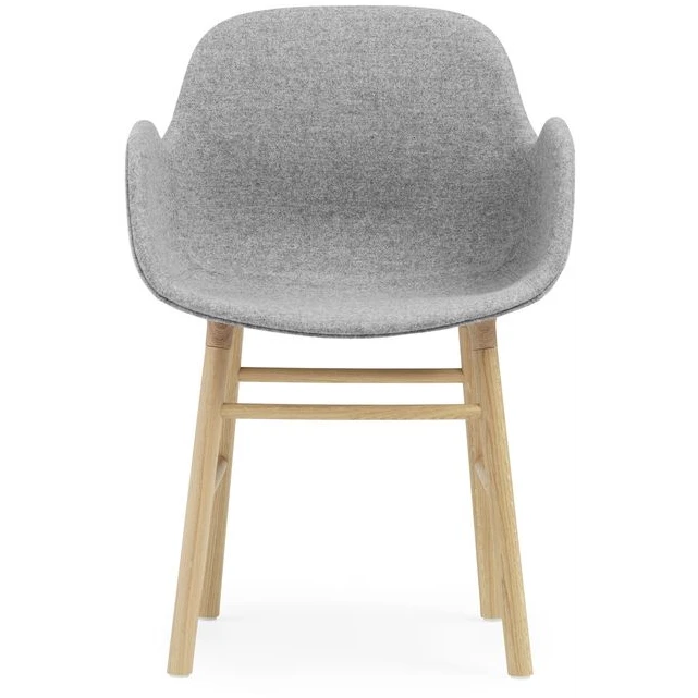 Photo of Form Armchair - Fuldt Polstret Træ - Spisebordsstol - Frame: Oak / Synergy: Lds16 (partner, Grey) - L: 56 X D: 52 X H: 80 X Sh: 44 Cm