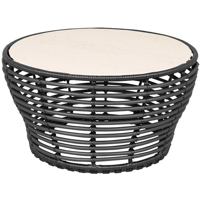 Photo of Basket Sofabord, Mellem - Ceramic, Travetine Look, Graphite
