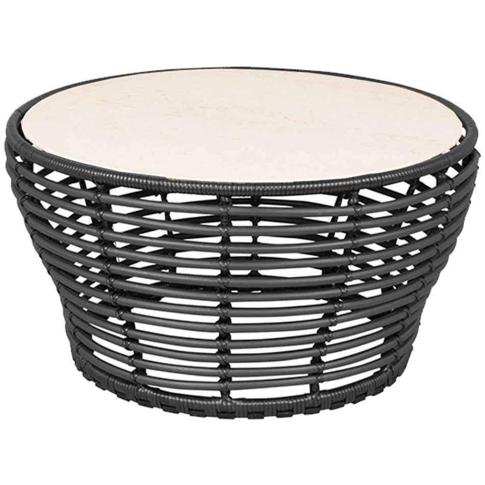 Basket Sofabord, Mellem - Ceramic, Travetine Look, Graphite