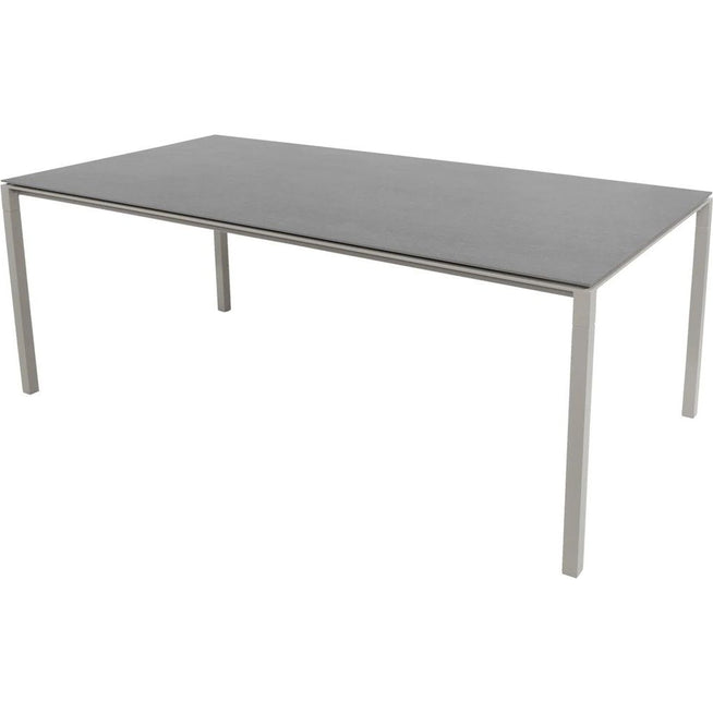 Photo of Pure Table - 200x100 - Dining table - Frame: White Aluminium / Table top: Basalt grey ceramic - W: 200 x D: 100 x H: 73 cm