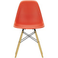 Eames Plastic Chair Dsw - 03 Poppy Red - Golden Maple - Matstolar - Charles & Ray Eames - Röd - Metall/trä/plast