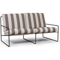 Thumbnail photo of Desert 2-seater - Havesofa - Stripe - Black/chocolate - W156 X H78 X D85 Cm