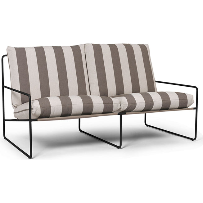 Photo of Desert 2-seater - Havesofa - Stripe - Black/chocolate - W156 X H78 X D85 Cm