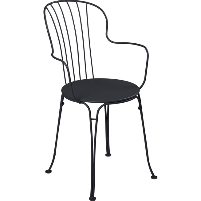 Photo of Opéra+ Armchair, Anthracite - Outdoor dining chairs - Grey - Metal