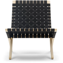 Mg501 Cuba Folding Armchair Oak Stand Black-Cotton