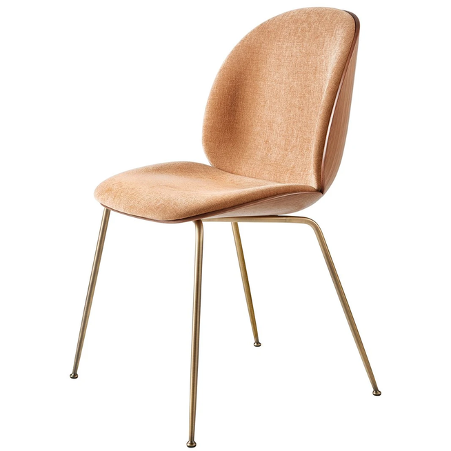 Photo of Beetle Dining Chair, Front Upholstered, Conic Base
