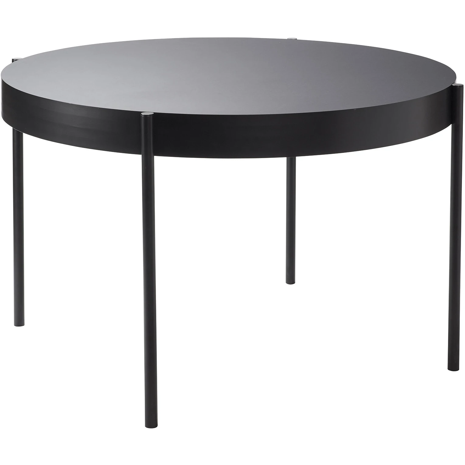 Serie 430 Table Ø120, Black, Fenix Laminate Top, Powder Coated Metal Legs - Matbord - Verner Panton - Svart - Mdf/laminat/metall