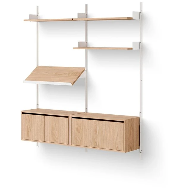 Photo of New Works Living Shelf Cabinets Low W. Doors - Reolsystem - Oak /