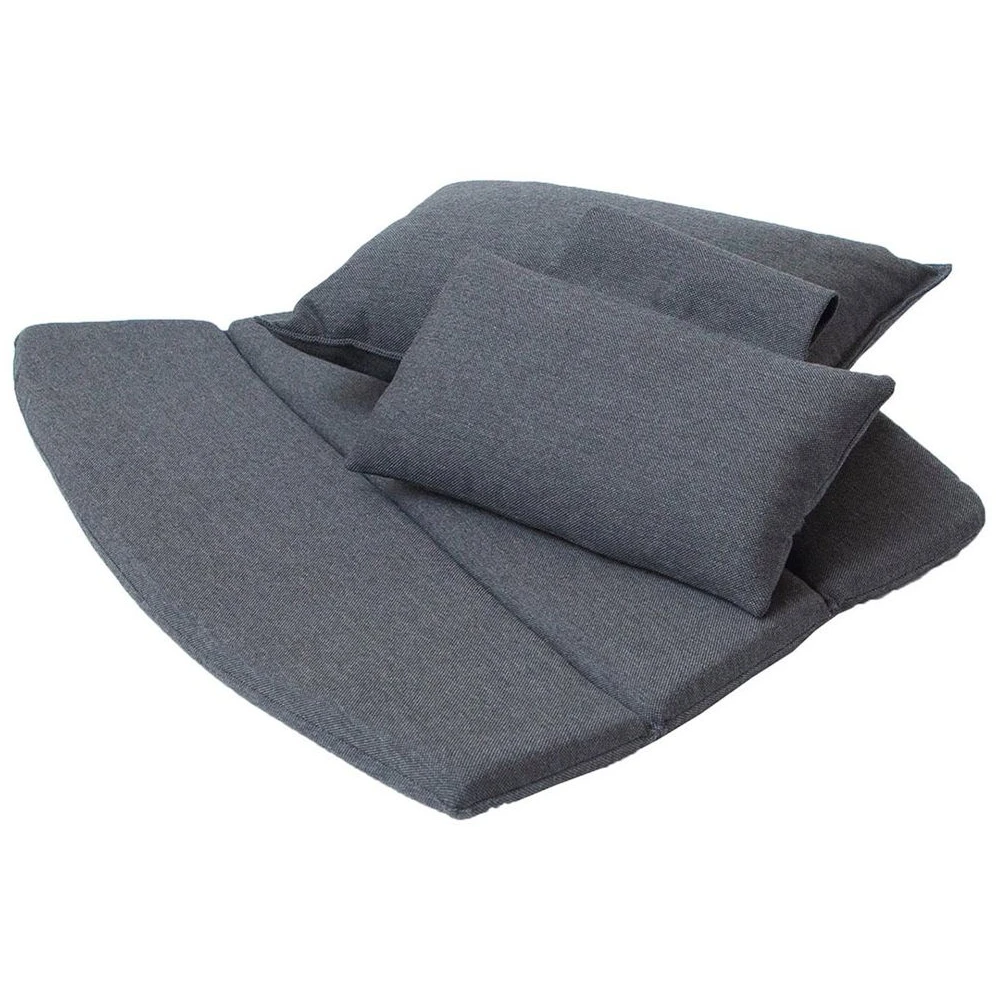 Breeze Highback Lounge Chair Cushion - Outdoor Cushions - Black - Cane-line Natté - W: 75 x D: 55 x H: 2 cm