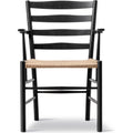 Thumbnail photo of Klint Armchair 3208 / By Kaare Klint - Dining Chair - Black Lacquered Oak / Natural Papercord - W58 X D55 X H85 X Sh45,5 Cm