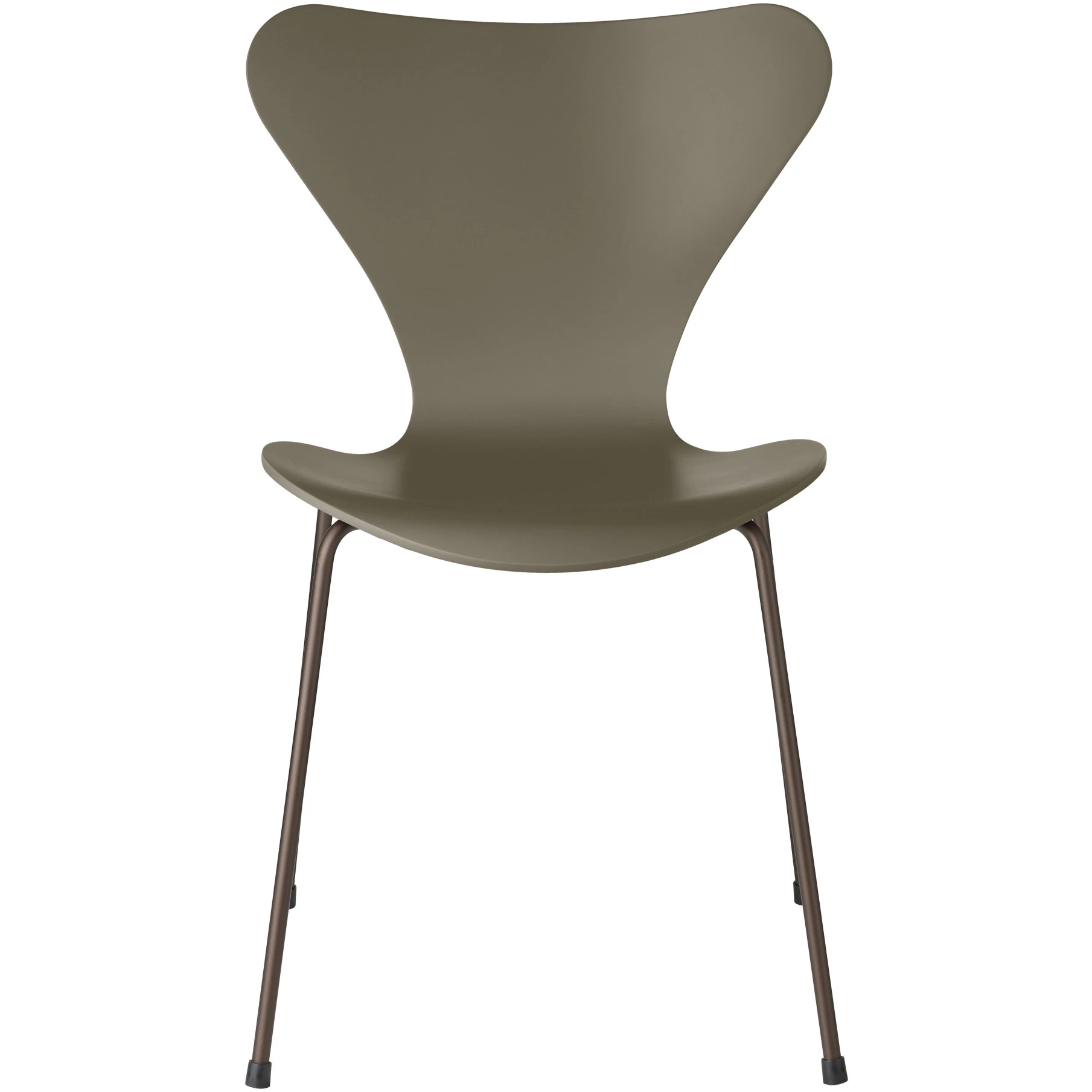 3107 Seven, coloured box, Venetian Red, Underframe Brown Bronze - Dining chairs - Arne Jacobsen - Red - Metal/wood