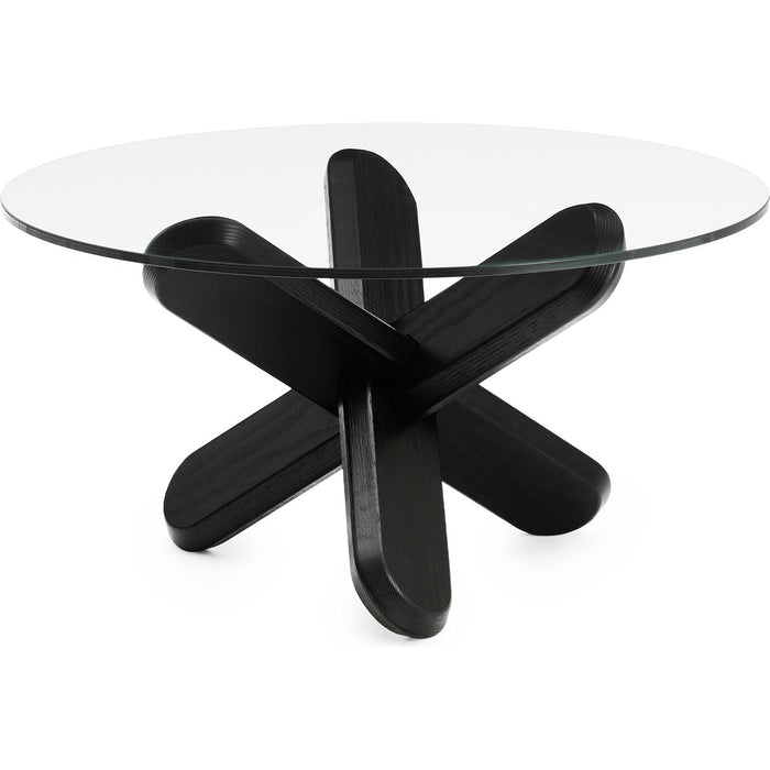 Photo of Ding Coffee Table - Coffee Table - Clear Glass/Black - H40 x Ø75 cm