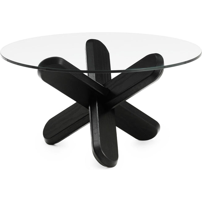 Photo of Ding Coffee Table - Coffee Table - Clear Glass/Black - H40 x Ø75 cm