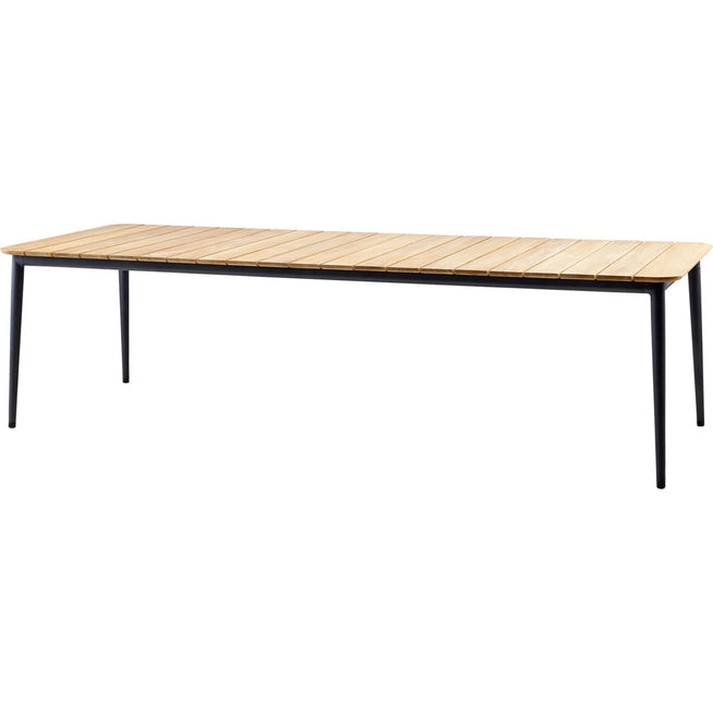 Photo of Core Dining Table, 274x90, Lava Grey, Table Top: Teak, Frame: Aluminium - Outdoor Dining Table - Foersom & Hiort-lorenzen Mdd - Grey - Metal/Wood