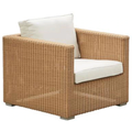 Thumbnail photo of Chester Chair Incl. White Cushion, Natural, Cane-line Fiber - Utomhusfåtöljer - Cane-line Design Team - Textilmaterial/plast