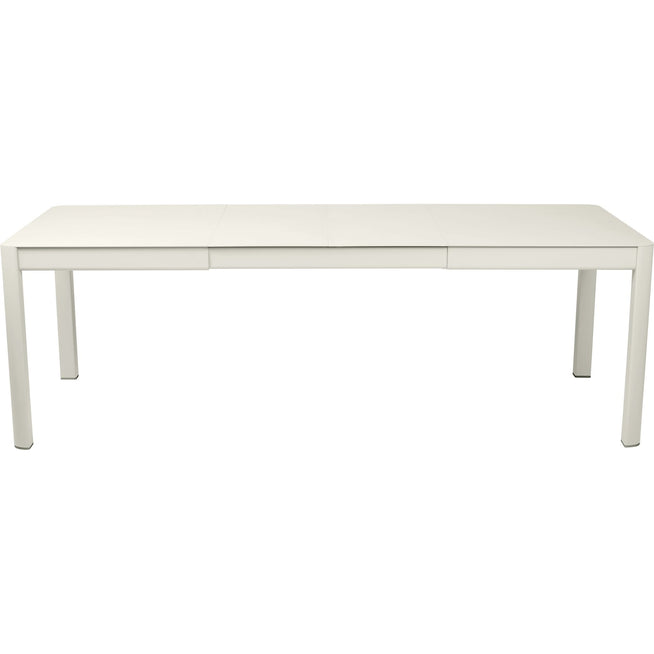 Photo of Ribambelle Table With 2 Extensions, Clay Grey - Outdoor Dining Table - Green,Grey - Metal
