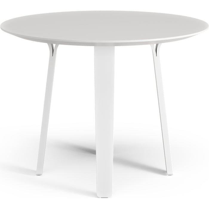 Photo of Divido Dining Table White. Ø95cm. White Glazed Ash Leg