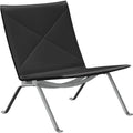 Thumbnail photo of Pk22, Leather, Aura Black - Armchairs - Poul Kjærholm - Black - Leather/metal