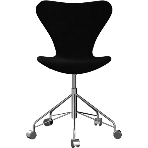 Photo of 3117 Sjuan - Fully upholstered, fabric, Hallingdal 190 - Desk chairs - Arne Jacobsen - Black