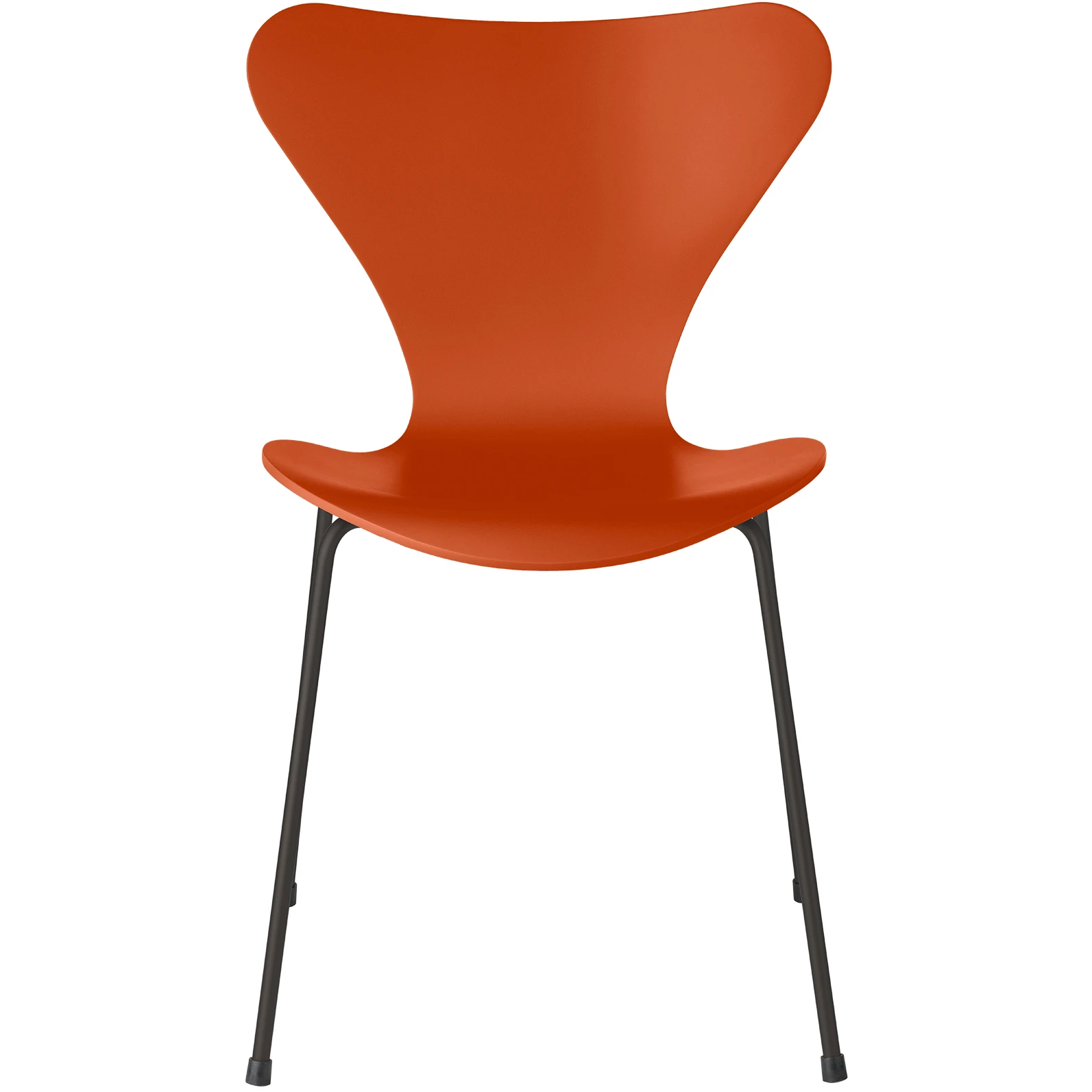 3107 Seven, Coloured Ash, Venetian Red, Underframe Warm Graphite - Dining chairs - Arne Jacobsen - Red - Metal/wood