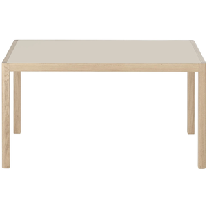 Photo of Workshop Table, 140 X 92 Cm, Warm Grey Linoleum/oak - Matbord - Cecilie Manz - Träfärgad,grå - Trä/plast