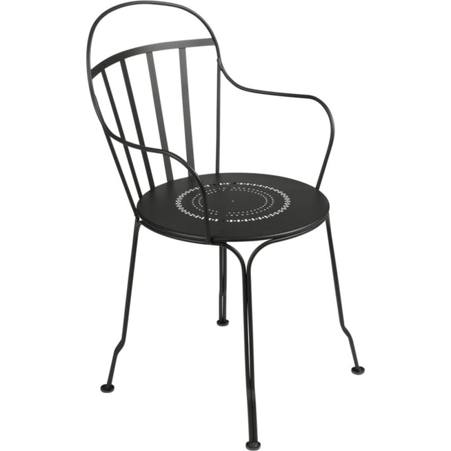 Photo of Louvre Armchair Liquorice 42 - Outdoor dining chairs - Black - Metal