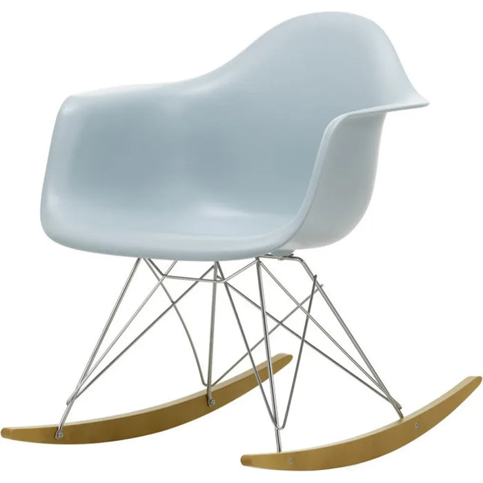 Eames Plastic Armchair Rar - 23 Ice Grey - Chrome Base - Golden Maple - Matstolar - Charles & Ray Eames - Grå - Metall/trä/plast