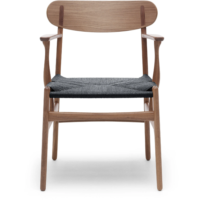 Photo of Carl Hansen - Ch26, Oiled Walnut, Black Braided Paper String - Dining Chairs - Hans J. Wegner - Wood - Wood