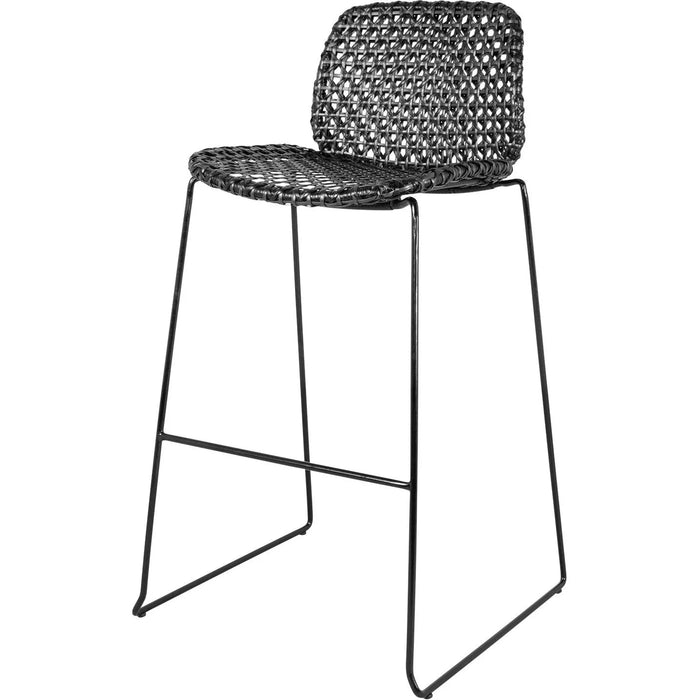 Photo of Vibe Barstol, Stabelbar - Barstol - Cane-line Weave - Black/graphite - W45 X D55 X H102 X Sh74 Cm