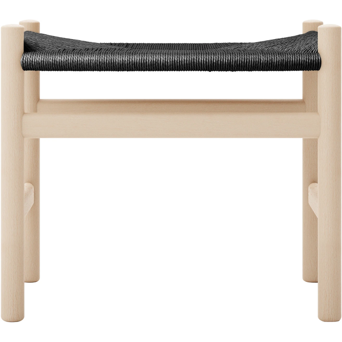 Photo of Carl Hansen - Ch53, Beech, soaped, black braided, 39 cm - footstools - Hans J. Wegner - Wood-coloured - Paper/wood