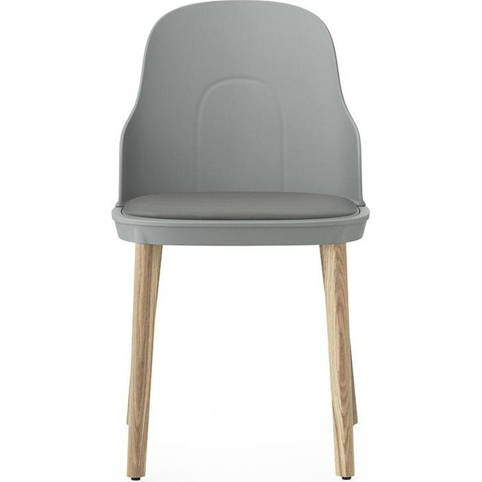 Photo of Allez Chair Oak Upholstered Ultra Leather - Dining Chair - Grey - H: 79 X L: 45 X D: 50 X Sh: 45,5 Cm