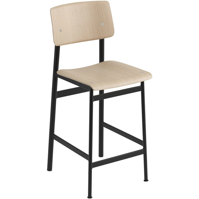 Photo of Loft Bar Stool, H:65cm, Black/oak - Children's chairs - Thomas Bentzen - Black - Metal/wood