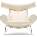 Thumbnail photo of Wegner Ox Chair 1000 By Hans J. Wegner - Lænestol - Vegeta 90 Neutral - W99 X D99 X H92 X Sh36 Cm
