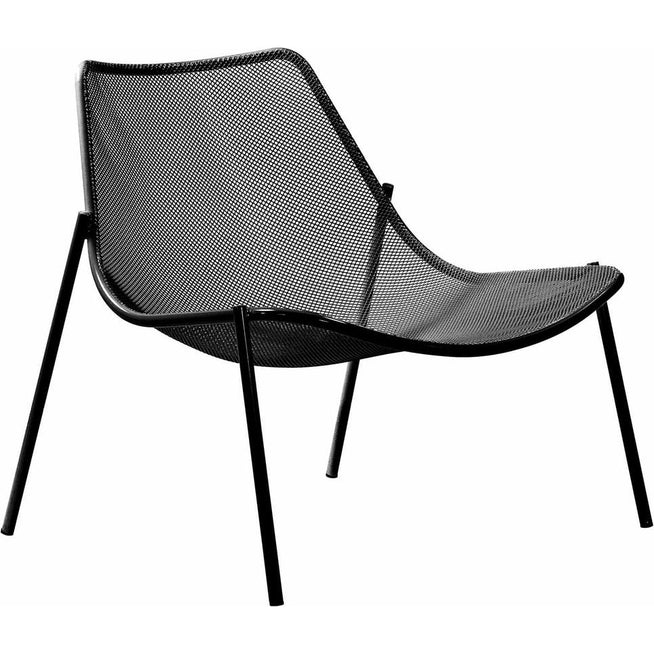Photo of Round Lounge Chair Black - Outdoor Dining Chairs - Christophe Pillet - Black - Metal