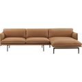Outline Sofa Chaise Longue Right, Silk Leather Black - Divansoffor - Anderssen & Voll - Svart