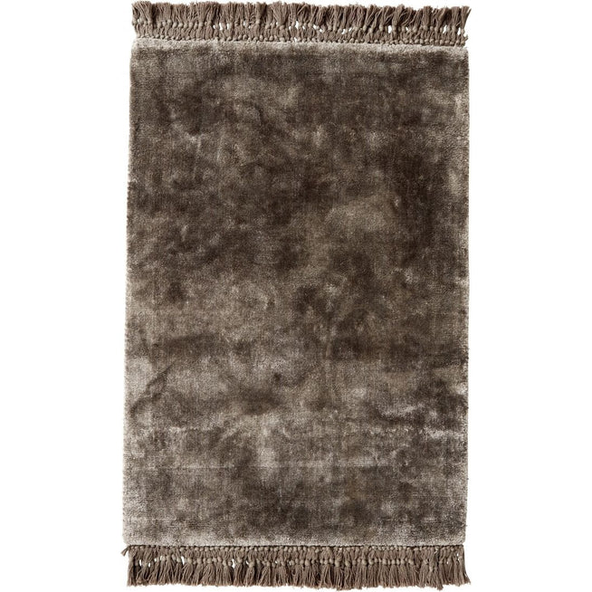 Photo of Noble rug with fringe - warm grey 200x290
