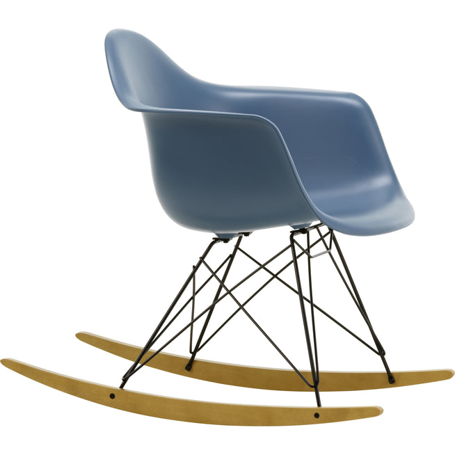 Photo of Eames Plastic Armchair Rar - 83 Sea Blue - Basic Dark Base - Golden Maple - Matstolar - Charles & Ray Eames - Blå - Metall/trä/plast