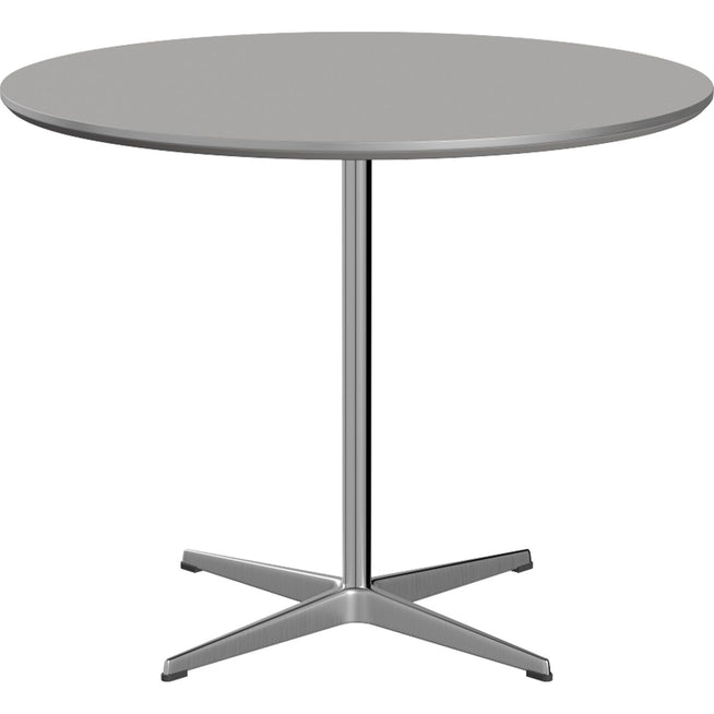 Photo of A623 Circular, Ø90 cm, Laminate, Grey Efeso, 4-prong Star Base - Dining Table - Arne Jacobsen,piet Hein - Grey - Laminate/Metal