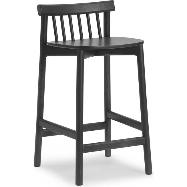 Photo of Pind Barstool 65 Cm - Barstol - Black Stained Ash - W44.5 X D45 X H81.5 Cm