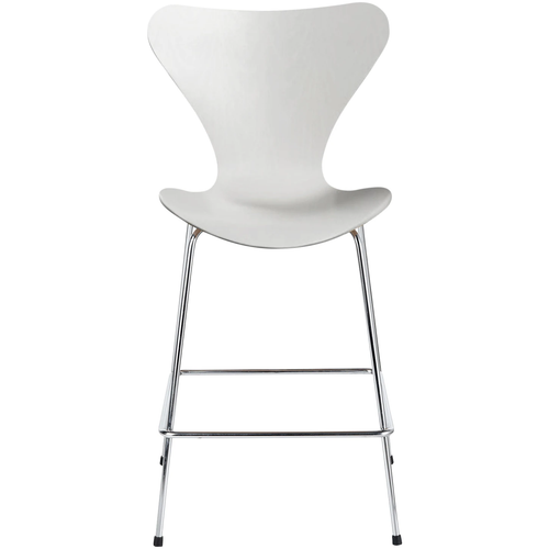 Photo of 3187 Sjuan, Coloured Ash veneer, White - Bar stools & Bar stools - Arne Jacobsen - White - Metal/wood