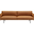 Outline Sofa 3-seater, Silk Leather Cognac - Soffor - Anderssen & Voll - Brun