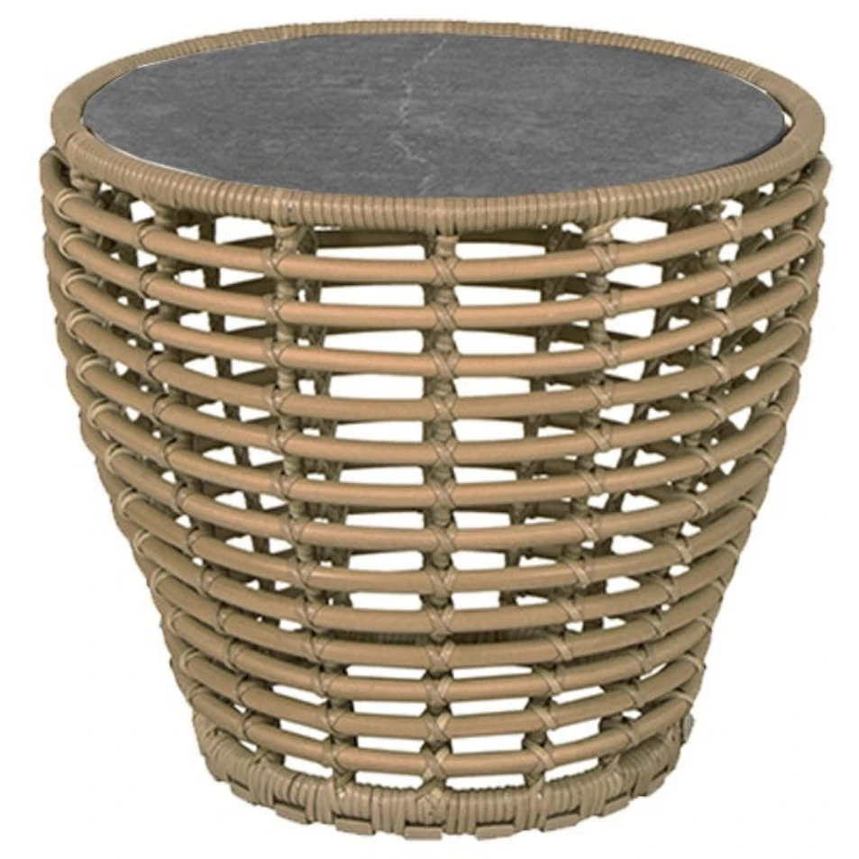 Basket Sofabord, Lille - Fossil Ceramic, Black